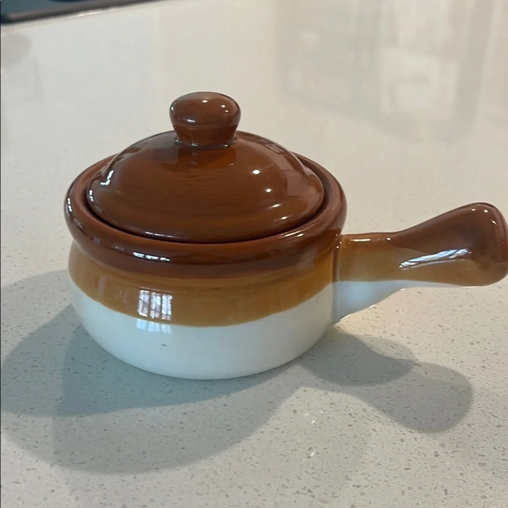 Brown and Cream Stoneware Set with Glazed Finish